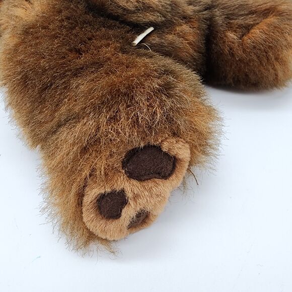 Vtg 1992 Floppy Brown Bear Laying Down Plush Stuffed Toy 13" MJC International - Picture 7 of 11